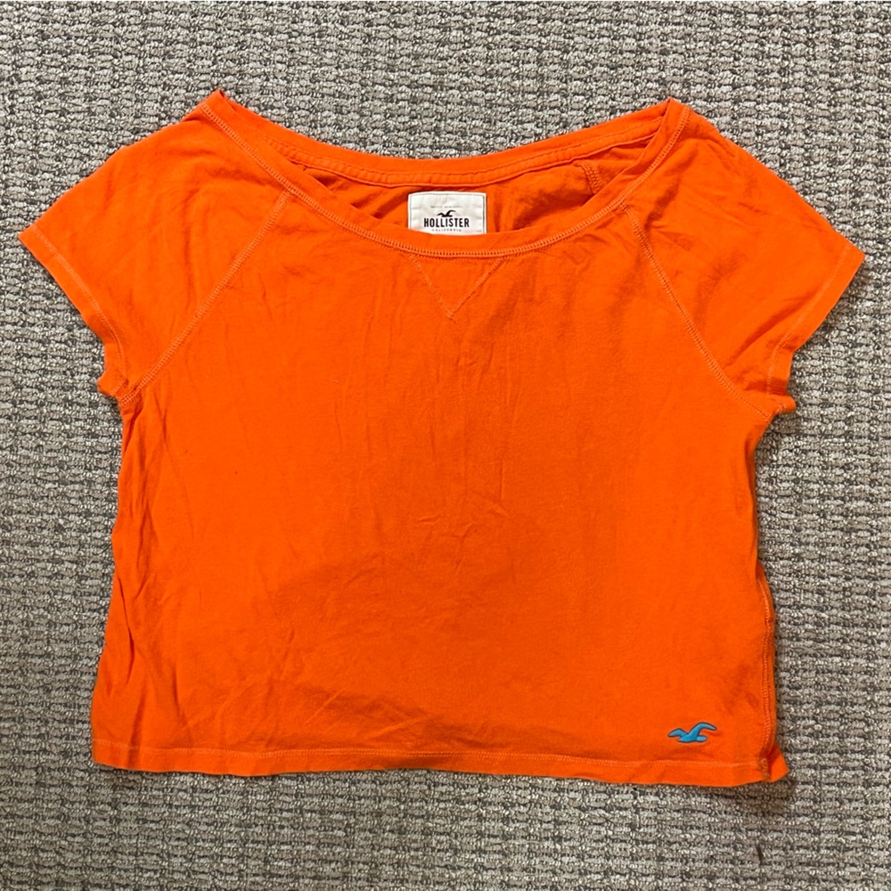 Hollister Vibrant Orange crop top Tee